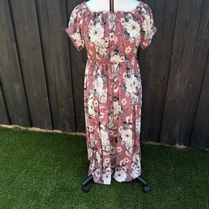 Torrid Floral Midi Challis Dress Size 10